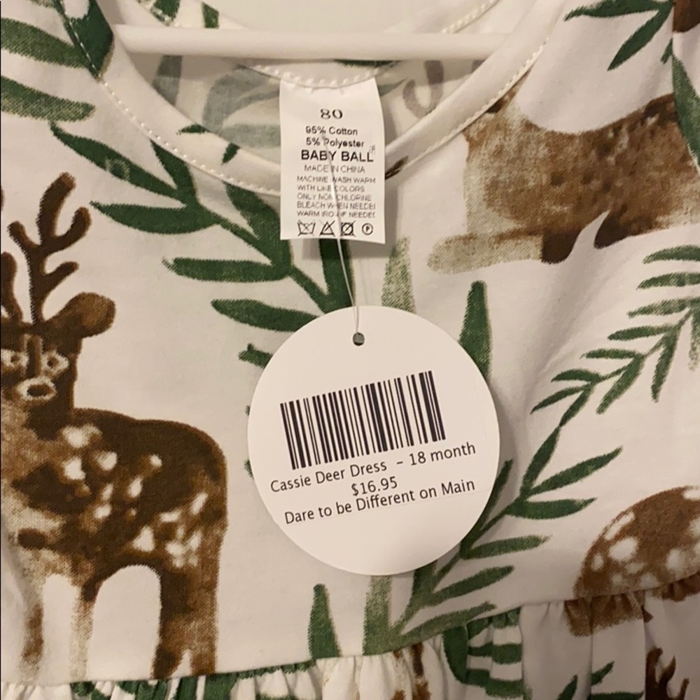 Adorable boutique reindeer dress. NWT - Picture 2 of 2